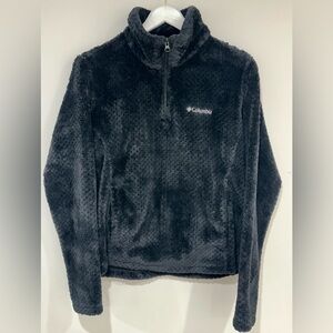Columbia Sherpa Fleece 1/4 Zip Black Pullover Cozy Soft Jacket Women’s Medium